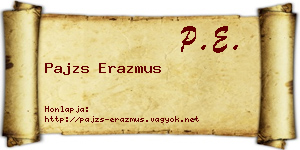 Pajzs Erazmus névjegykártya